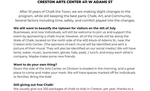 Creston Arts Center 411 W Adams St, Creston Iowa 50801