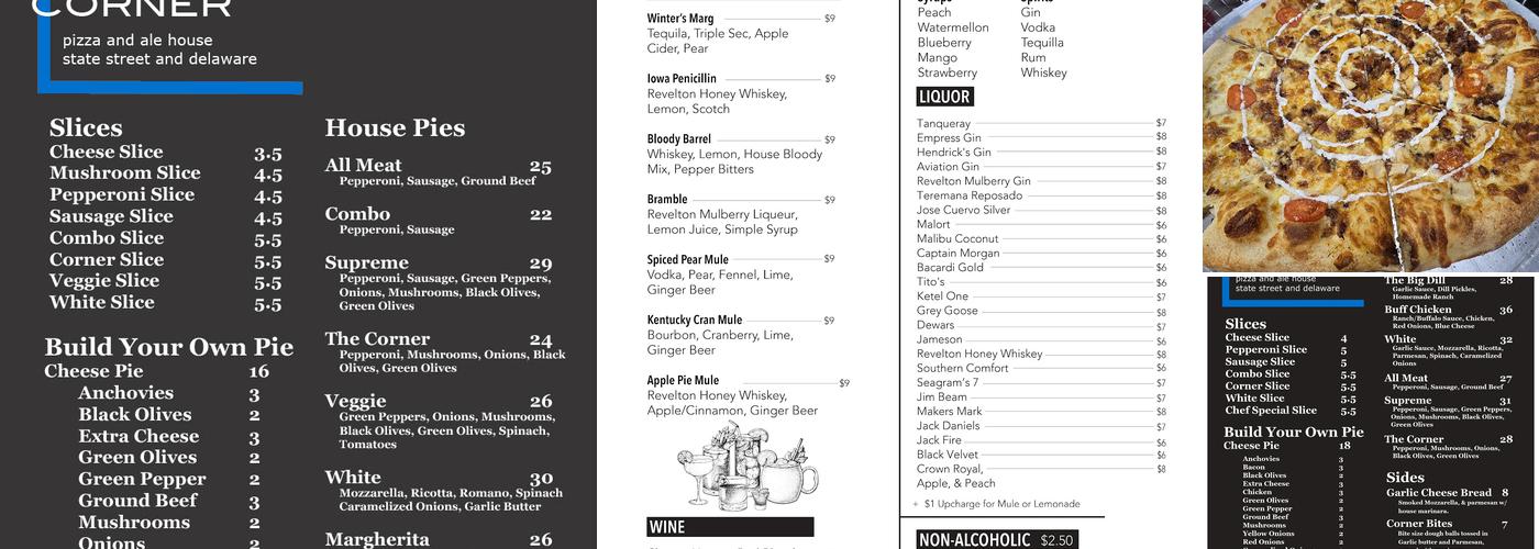 The Corner - Pizza and Alehouse Menu