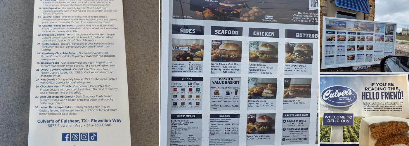Culver’s Menu