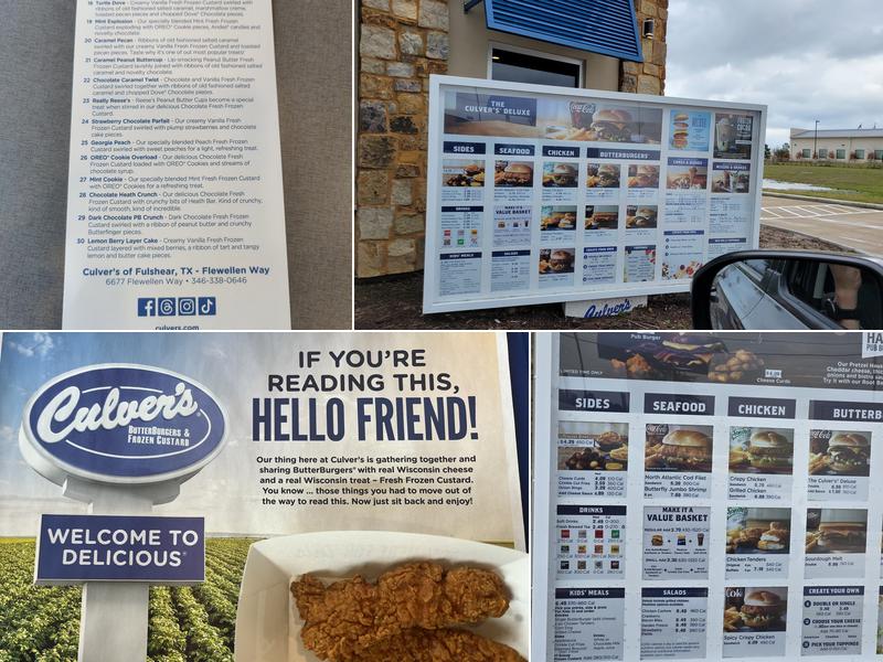 Culver’s Menu