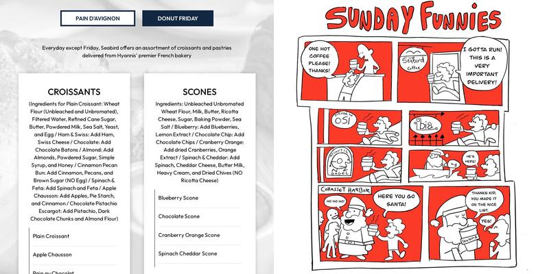 Seabird Coffee & Co. Menu