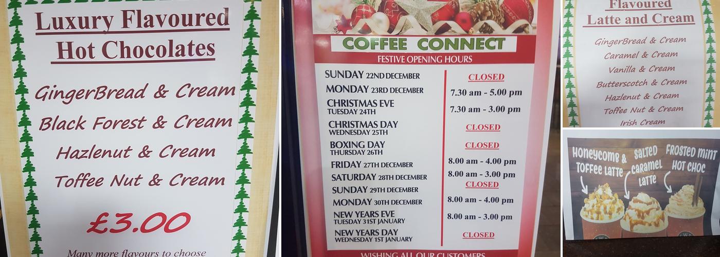 Coffee Connect shiney row Menu