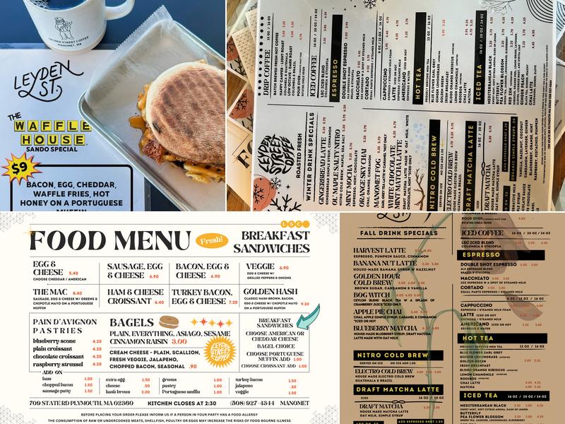 Leyden Street Coffee Menu