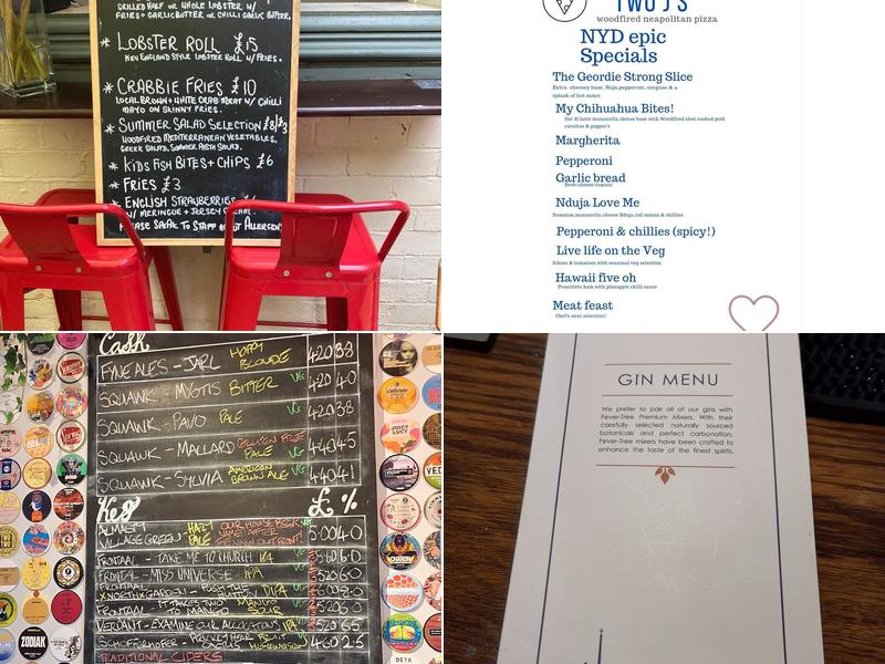 Ye Olde Cross Inn Menu