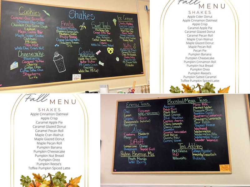 Fired Up Nutrition Menu