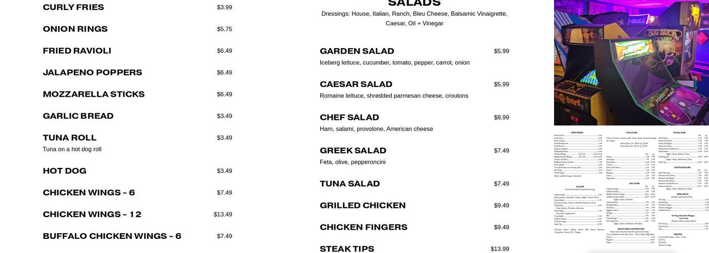 North Shore Pizza and Subs Menu