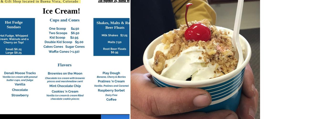 Swift River Ice Cream, T-Shirts & Gifts Menu