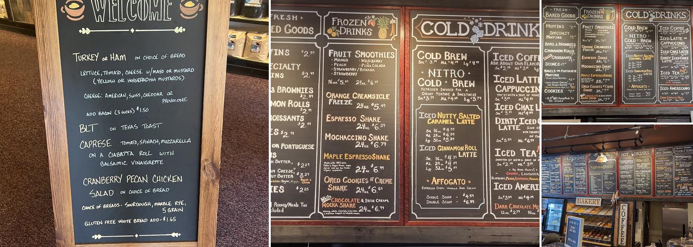 The Bean & Bakery Menu