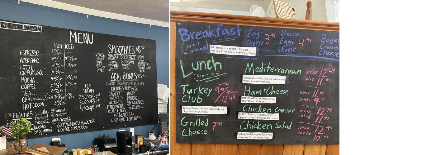 Riverside Coffee House Menu