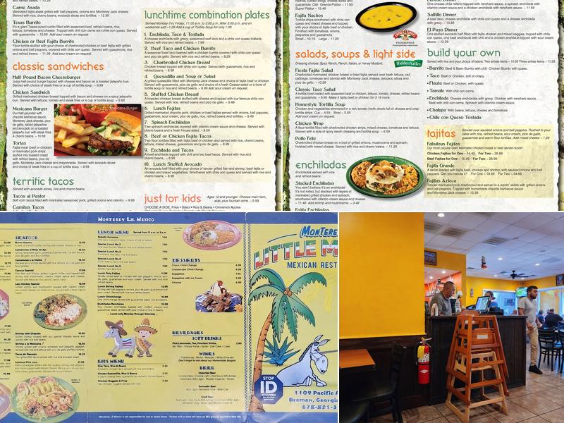 Monterey's Little Mexico Menu