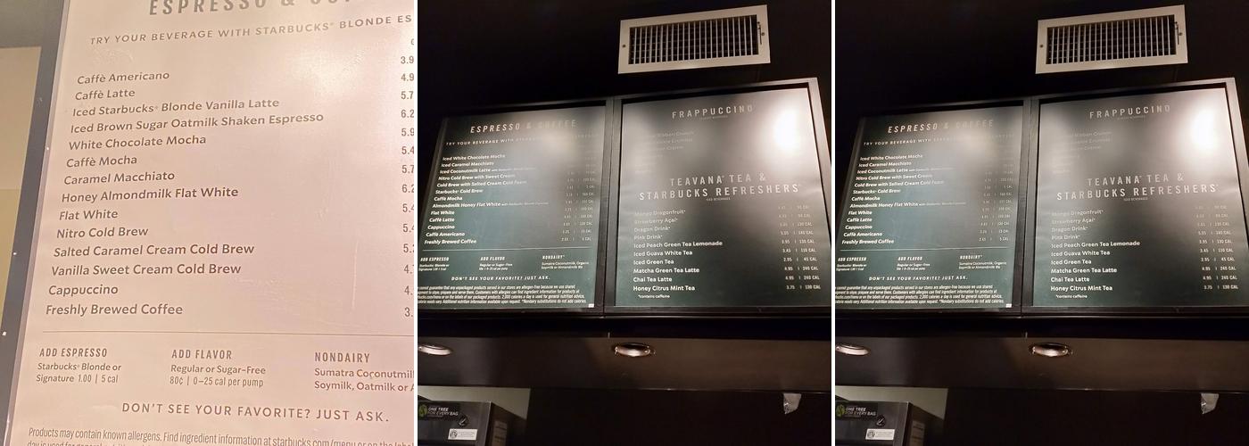 Starbucks Menu
