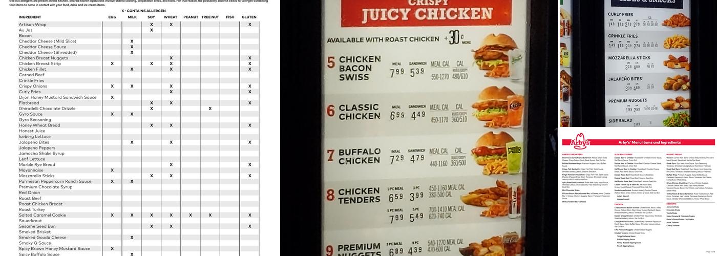 Arby's Menu