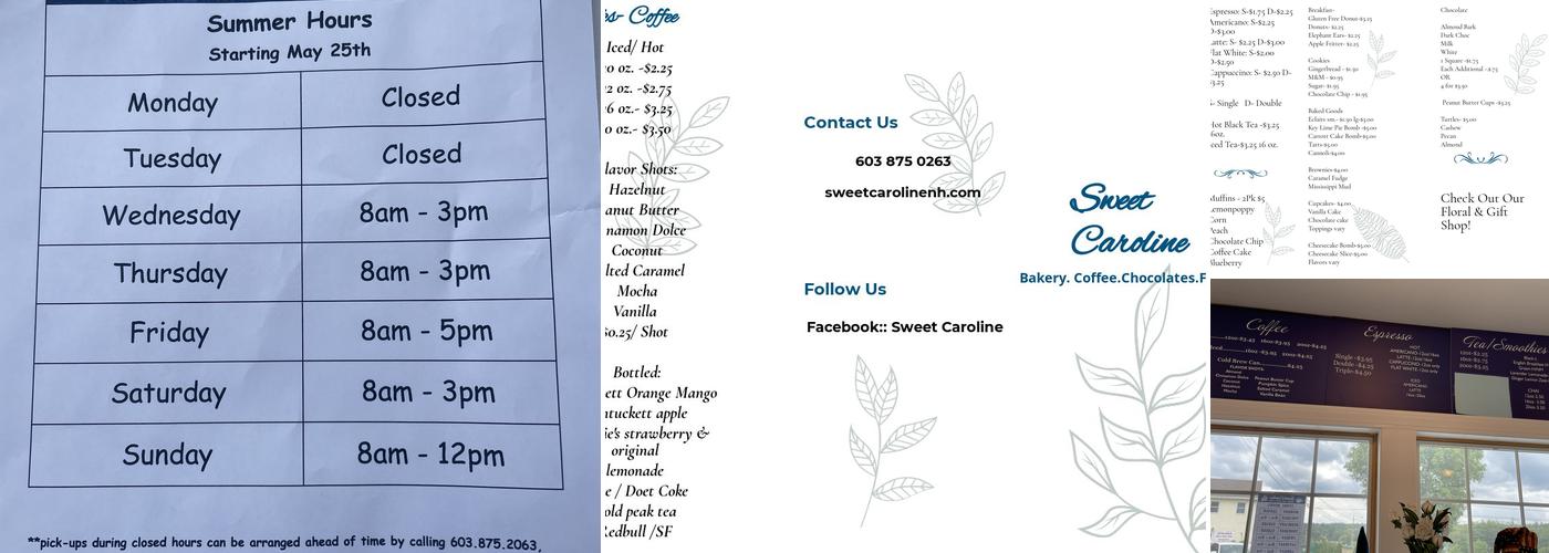 Sweet Caroline Menu