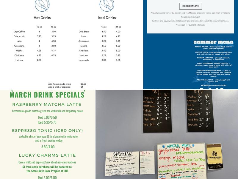 Blue Jay Coffee Menu