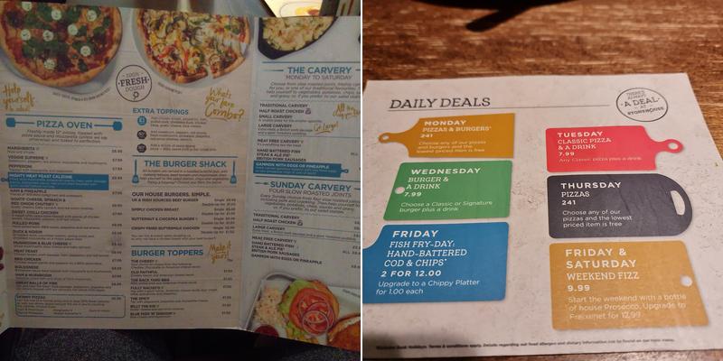 The Astley Arms Menu