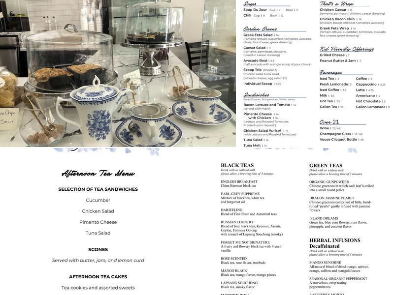 Forget Me Not Dallas Menu