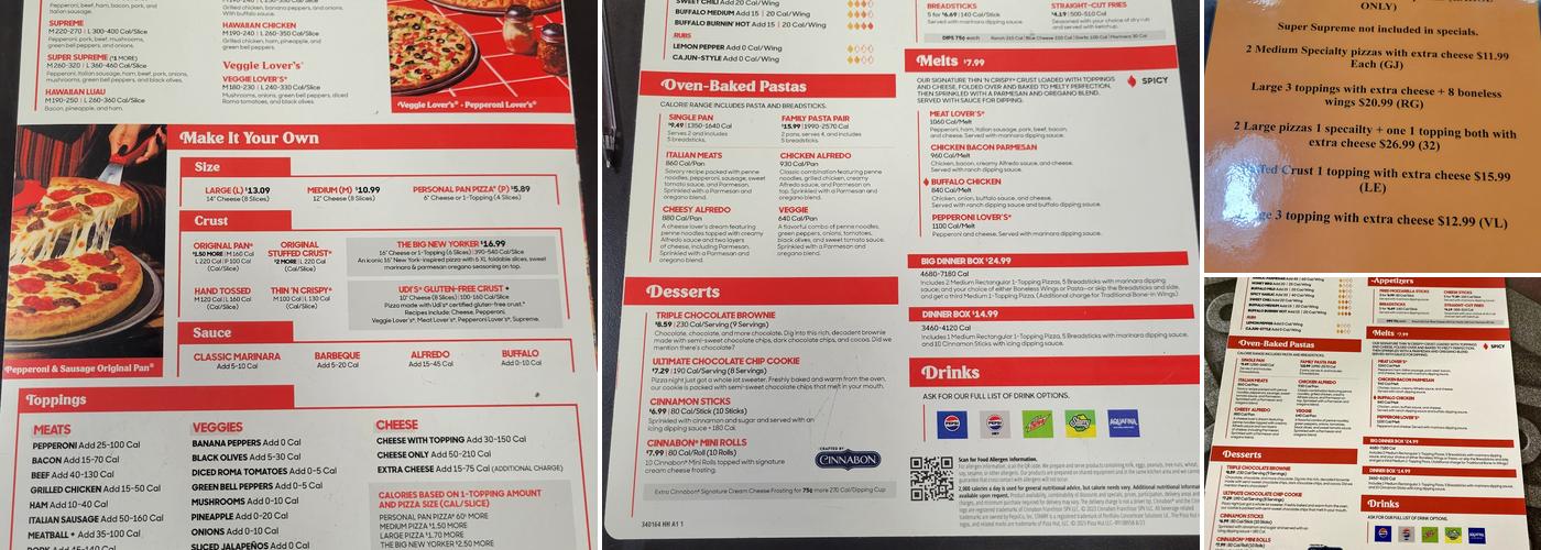 Pizza Hut Menu