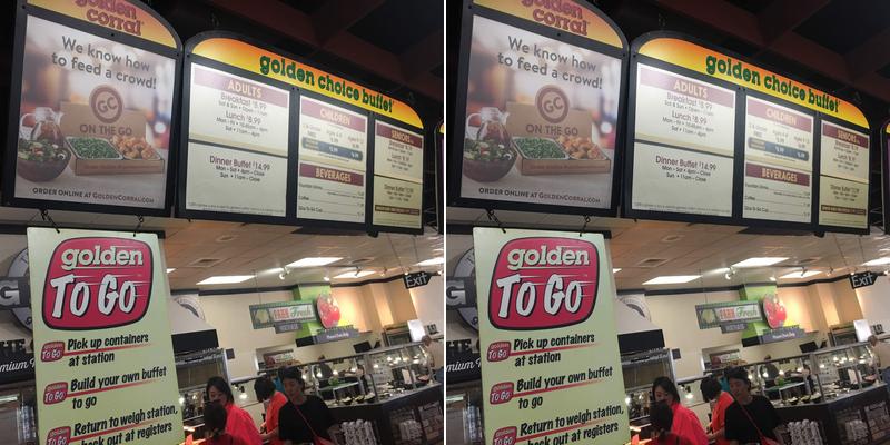 Golden Corral Buffet & Grill Menu