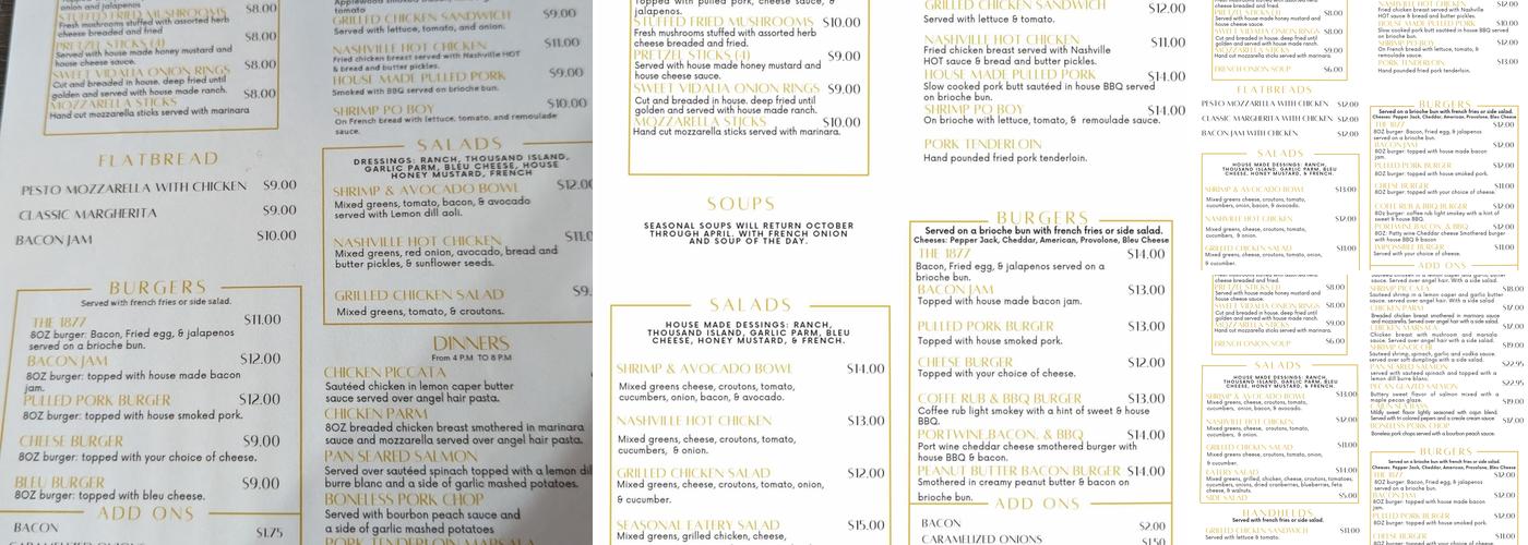 Ryan's Eatery Menu