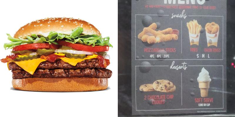 Burger King Menu