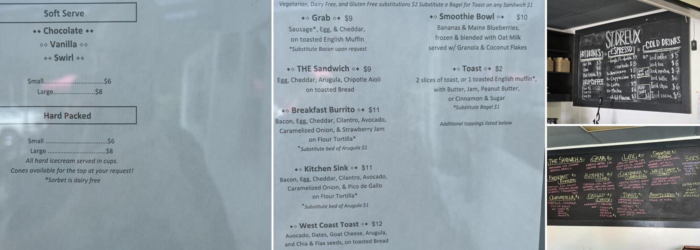 Saint Dreux's Coffee Menu