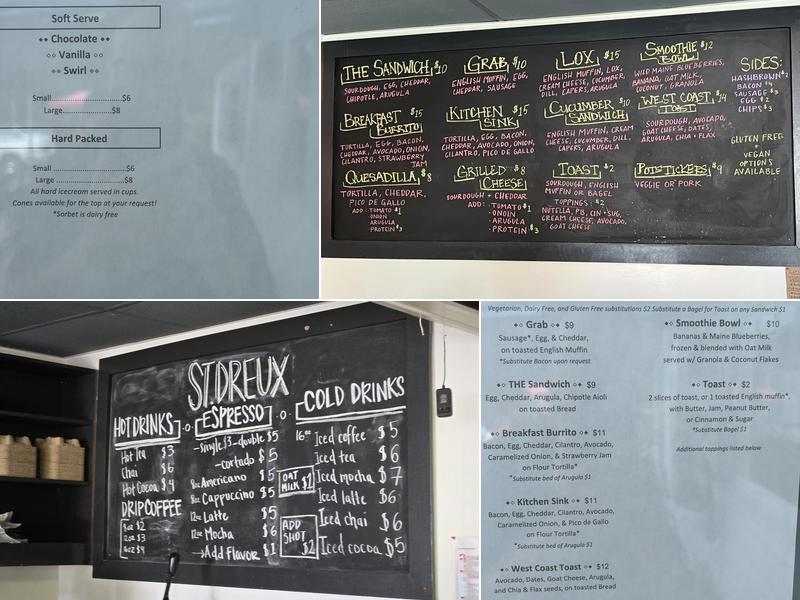 Saint Dreux's Coffee Menu