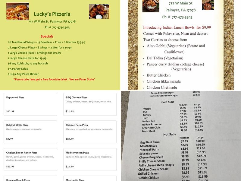 Lucky's Pizzeria & Ice Cream Menu