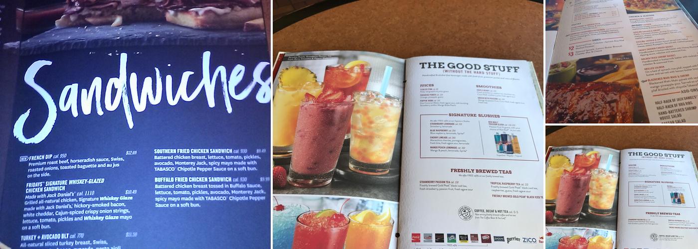 TGI Fridays Menu