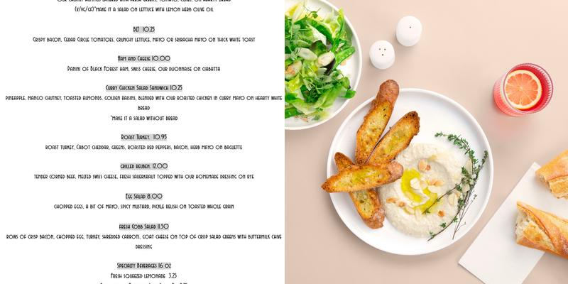 Red Clover Cafe and Creamery Menu