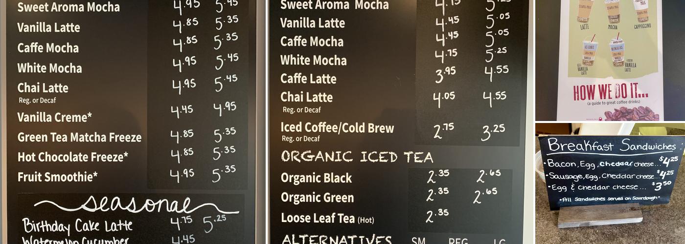 Sweet Aroma Coffeehouse & Bakery Menu