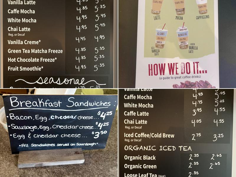 Sweet Aroma Coffeehouse & Bakery Menu