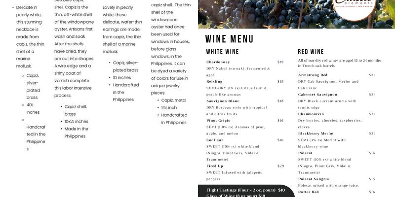 Classic Elements Menu