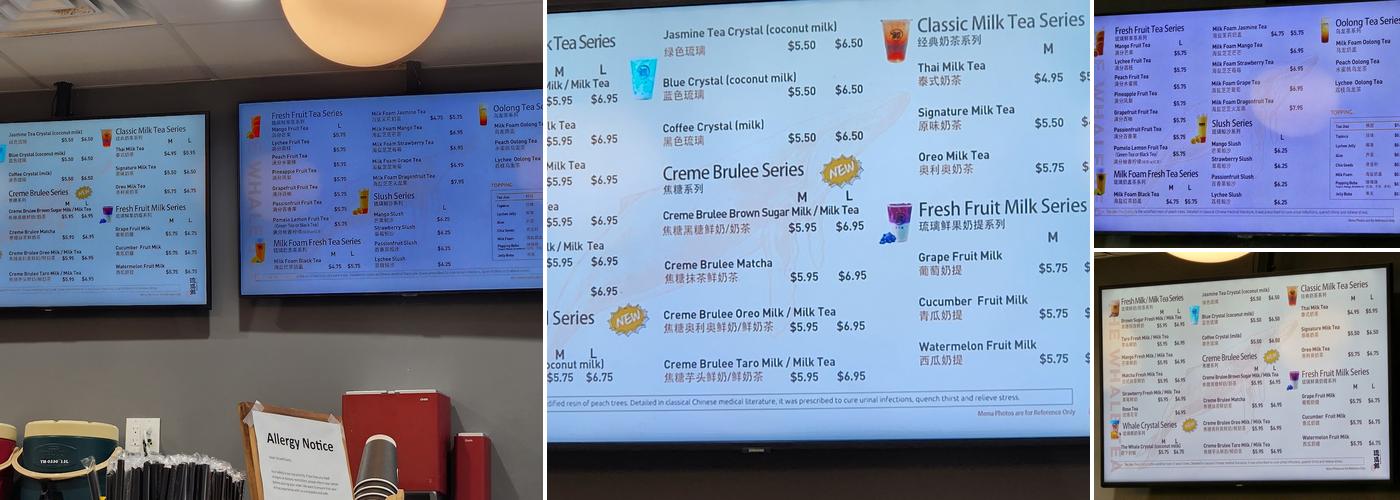 The Whale Tea UCONN Menu