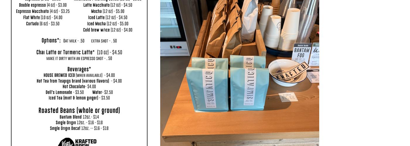 Krafted Brew Lab Menu