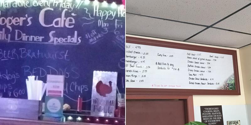 Roger's Cafe Menu