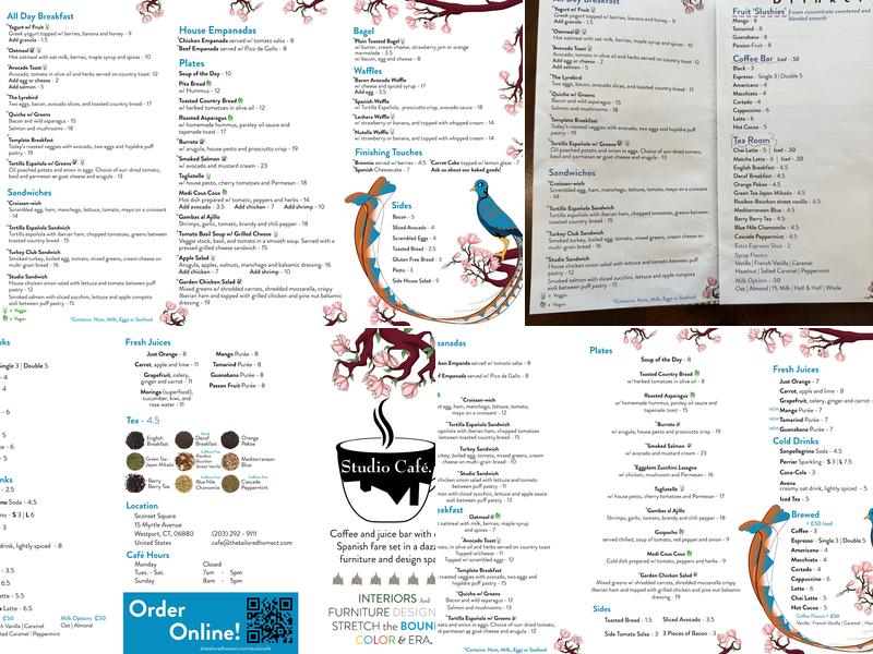 Studio Café Menu
