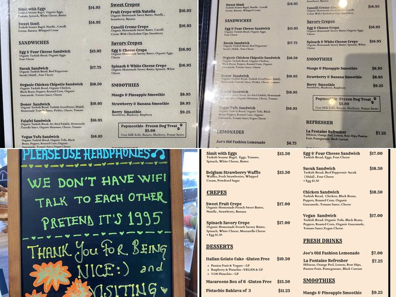 La Fontaine Cafe Menu