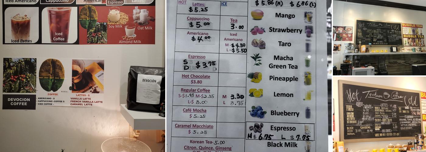 Taekwon Coffee Menu