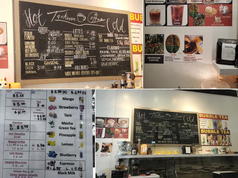Taekwon Coffee Menu