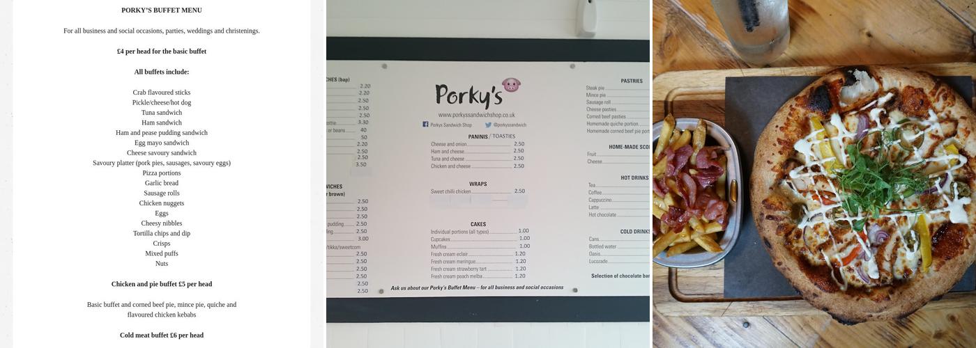 Porkys sandwich bar Menu