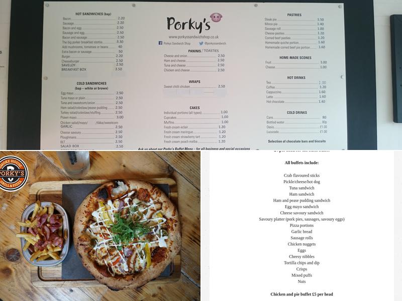 Porkys sandwich bar Menu