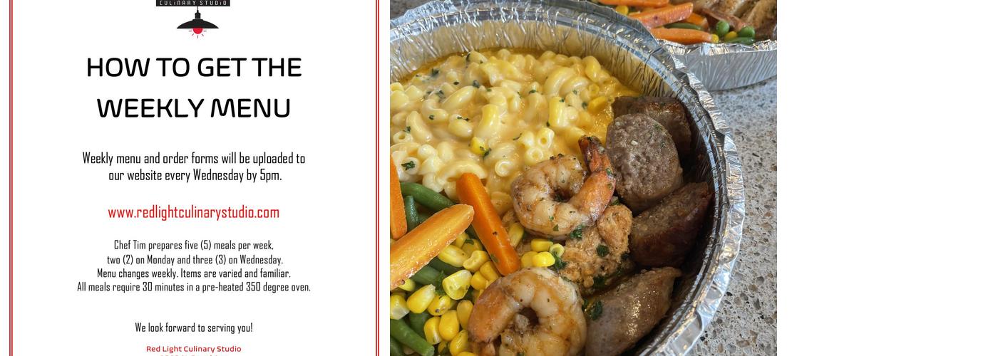 Red Light Culinary Studio Menu