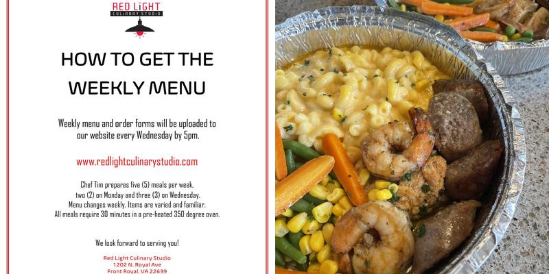 Red Light Culinary Studio Menu