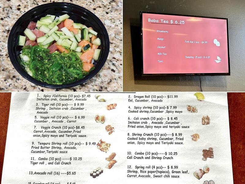 Zipe sushi Menu