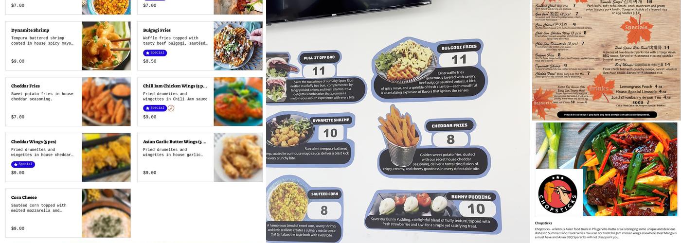Chopsticks Menu