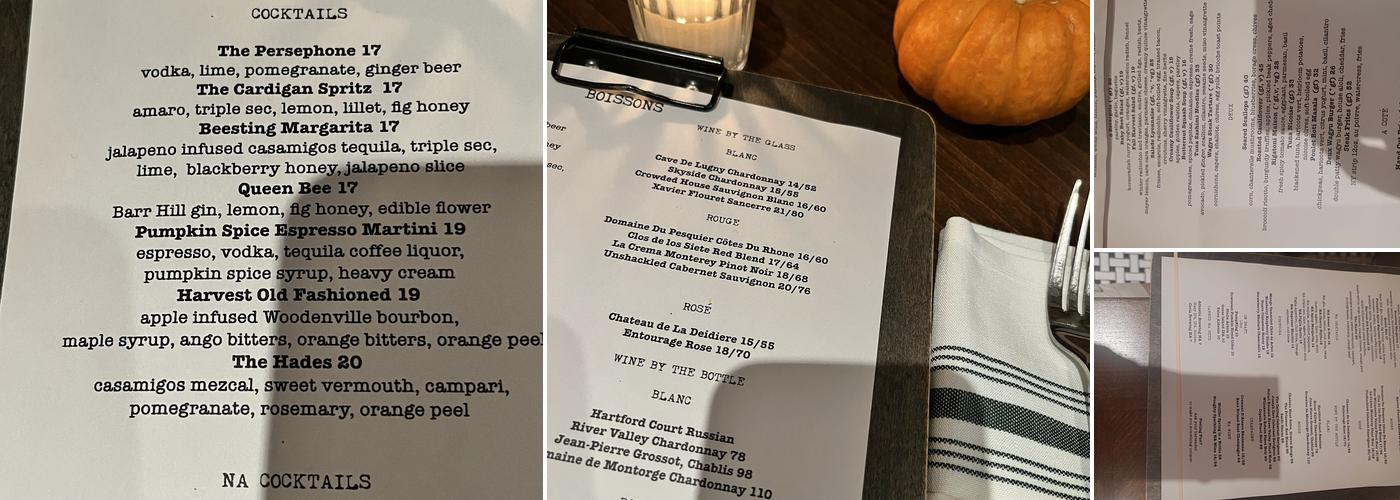 Café Deux Menu