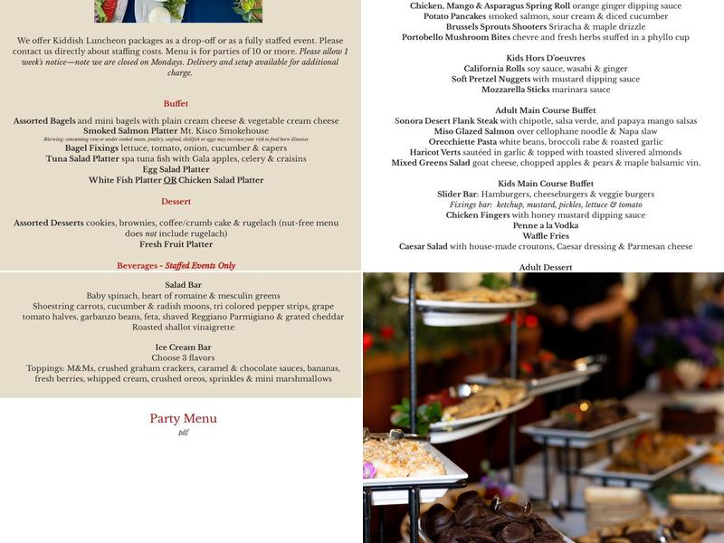 Taylored Menus Catering and Cafe Menu