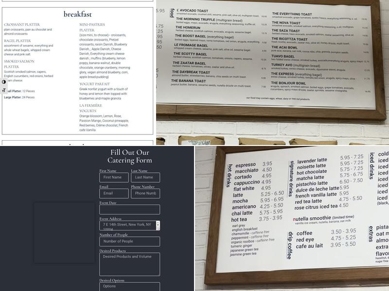 Le Cafe Coffee Menu