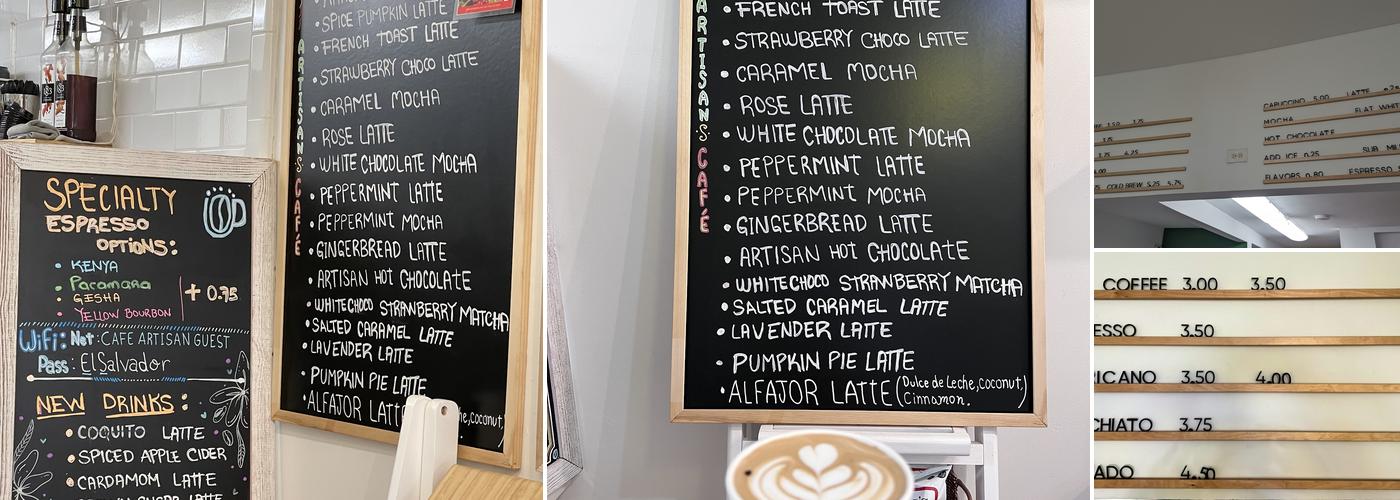 ARTISAN CAFE Menu