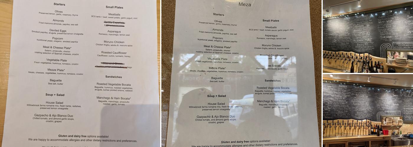 Meza Menu